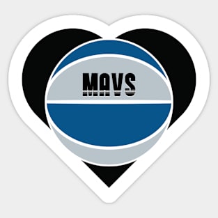 Heart Shaped Dallas Mavericks Basketball Sticker